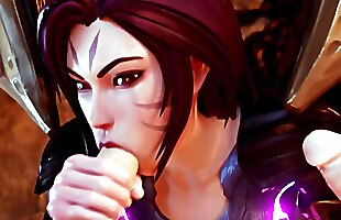 League of legends kda kai'sa serving cocks for multiple cumshots & creampies part 1 (animation with sound